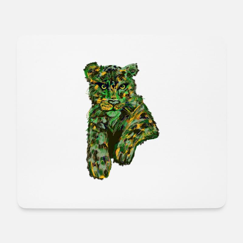 Leopard mal anders - Mousepad (Querformat) - Weiß