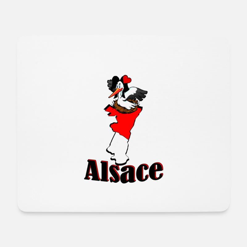 Storchenregion Elsass - Mousepad (Querformat) - Weiß