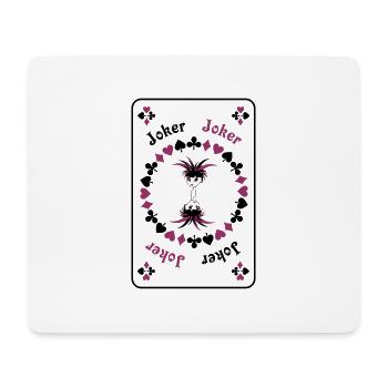 Joker Jolly Clown Girl Kartenspiel Spielkarte - Mousepad (Querformat) - Weiß - Vorne