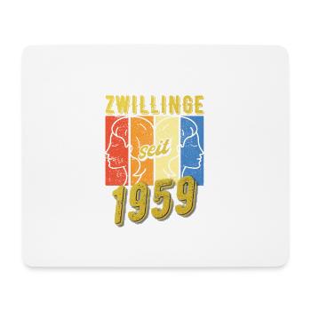Zwillinge Sternzeichen 1959 Geschenk - Mousepad (Querformat) - Weiß - Vorne
