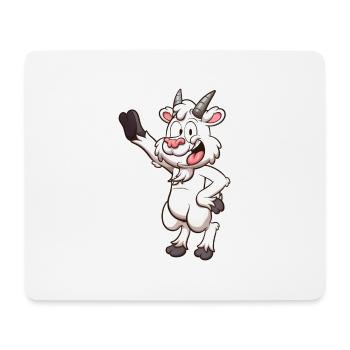 Freundliche lächelnde Cartoon-Ziege - Mousepad (Querformat) - Weiß - Vorne