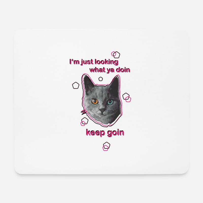 Katze mit Spruch - Mousepad (Querformat) - Weiß