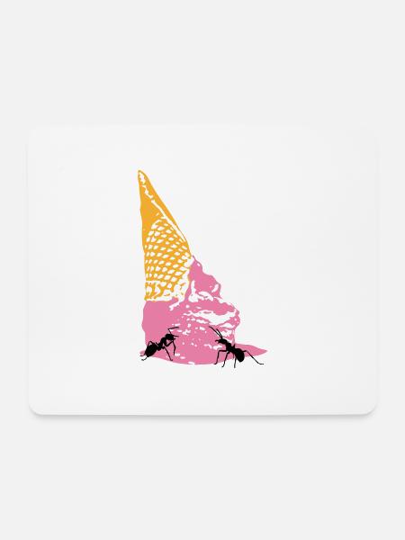 Eiscreme mit Ameisen - Mousepad (Querformat) - Weiß
