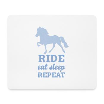 Reiten Essen Schlafen Reiter Islandpferd - Mousepad (Querformat) - Weiß - Vorne