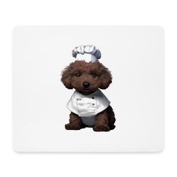 Caniche Restaurateur Chien Propriétaire Chien Amour Caniche Chiot - Tapis de souris (format paysage) - blanc - Devant