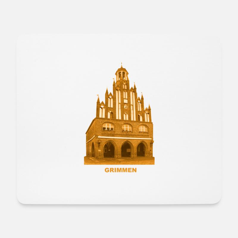 Grimmen Rathaus Vorpommern Rügen Mecklenburg - Mousepad (Querformat) - Weiß