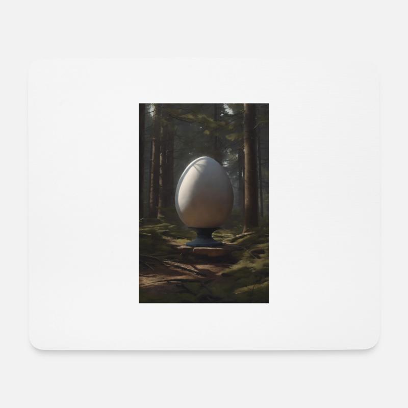 Das Ei im Wald Eins - Mousepad (Querformat) - Weiß