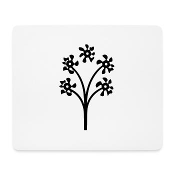 Blume mit Stiel - Mousepad (Querformat) - Weiß - Vorne