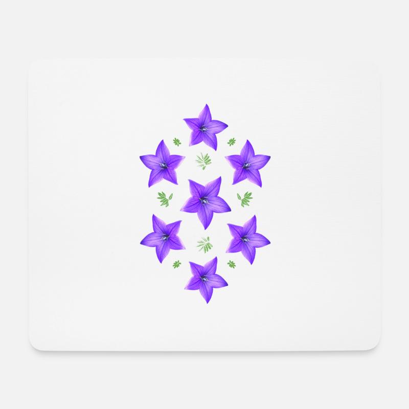 lila Blume - Glockenblume - Mousepad (Querformat) - Weiß