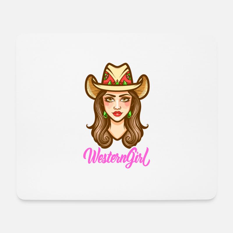 Western Girl - Mousepad (Querformat) - Weiß