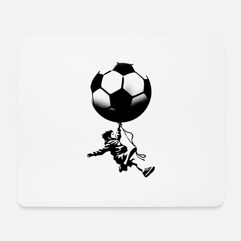 StreetArt Banksy Style Kerle mit Ball - Mousepad (Querformat) - Weiß