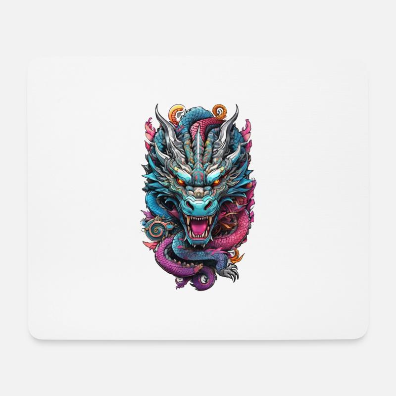Asiatischer Drache - Japan - Chinesisch - Mousepad (Querformat) - Weiß