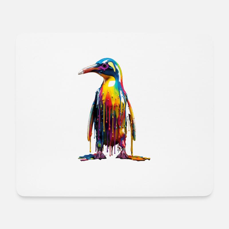 Rainbow Penguin - Mousepad (Querformat) - Weiß
