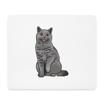 Chat British Shorthair - Tapis de souris (format paysage) - blanc - Devant