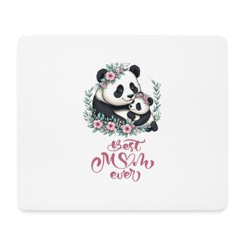 Meilleure maman jamais Panda amant Couronne florale I maman - Tapis de souris (format paysage) - blanc - Devant