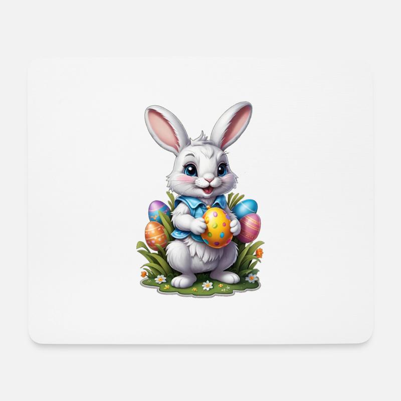 Osterhäschen - Mousepad (Querformat) - Weiß