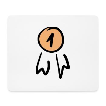 Premier badge / commande. Griffonner. - Tapis de souris (format paysage) - blanc - Devant