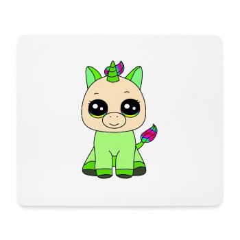 Kleines Einhorn - Mousepad (Querformat) - Weiß - Vorne