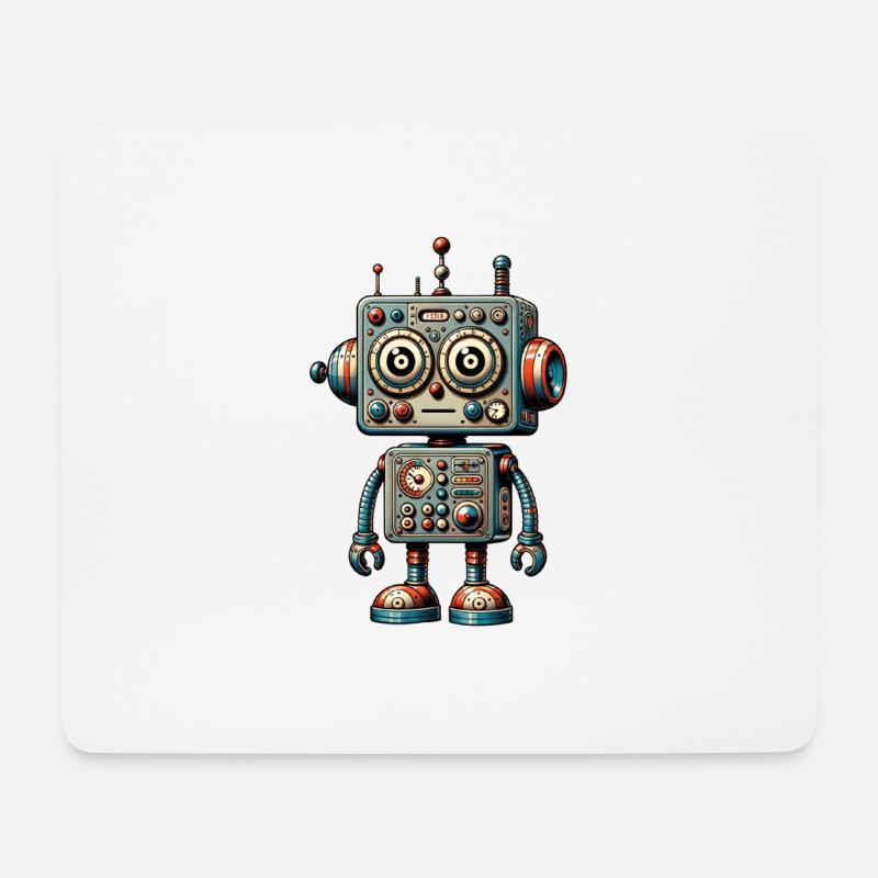 Spielzeugroboter Schaut verdutzt - Mousepad (Querformat) - Weiß
