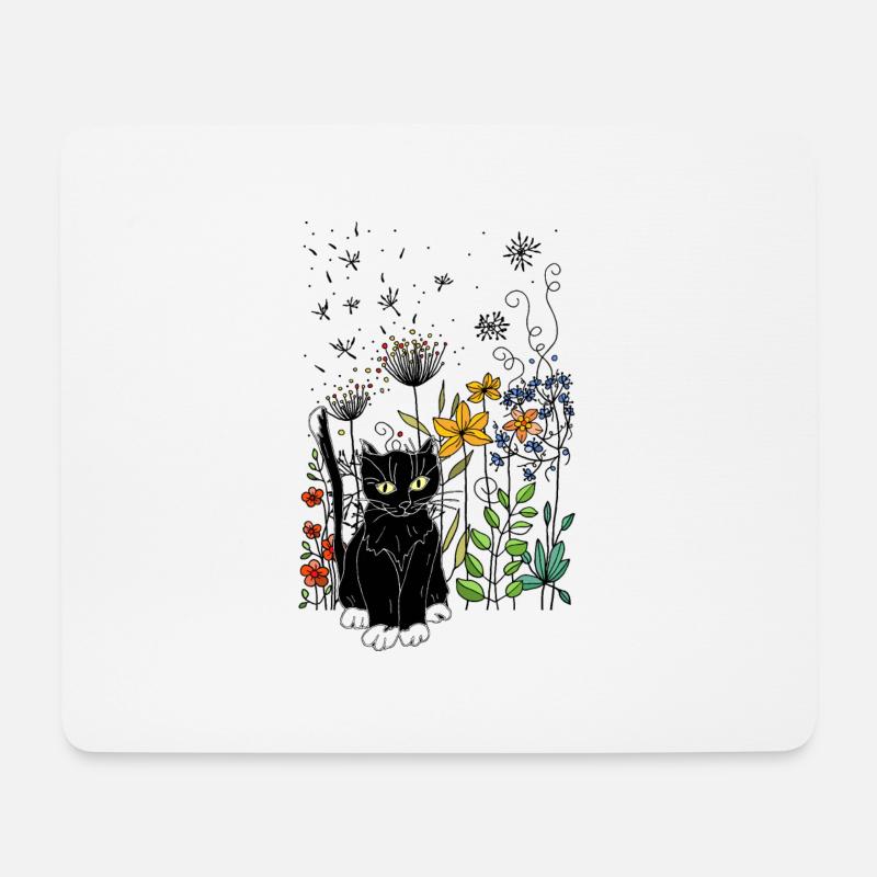 Katze - Mousepad (Querformat) - Weiß