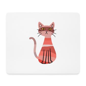 Retro Katze Katzen 80er 90er Vintage Kätzchen - Mousepad (Querformat) - Weiß - Vorne