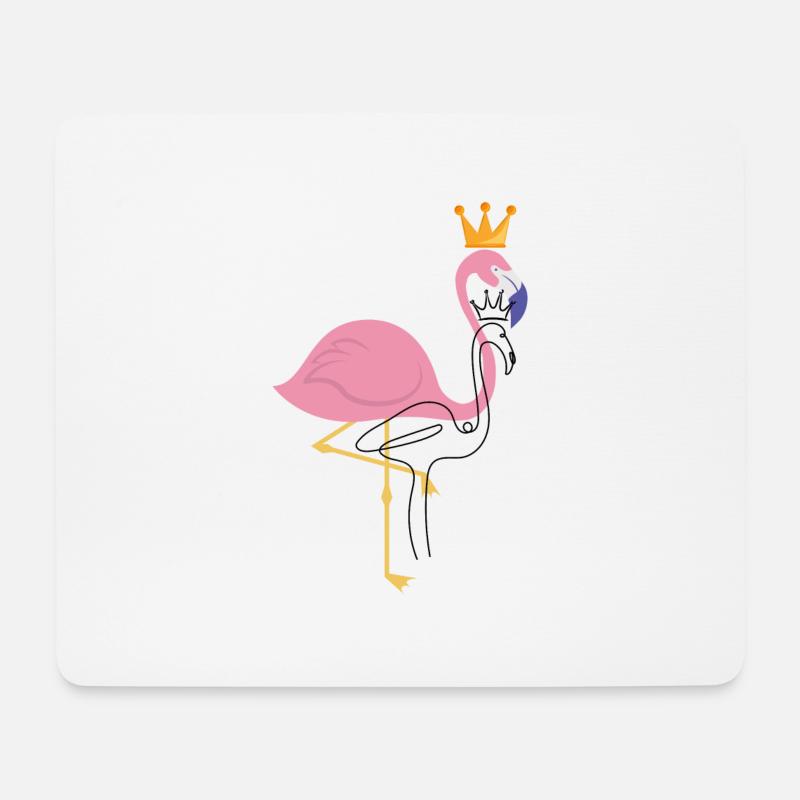 Flamingo - Mousepad (Querformat) - Weiß