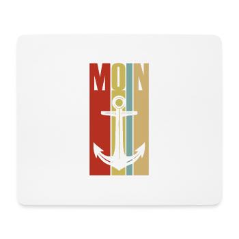 Moin - Guten Morgen - Nordsee - Ostsee - Anker - Mousepad (Querformat) - Weiß - Vorne