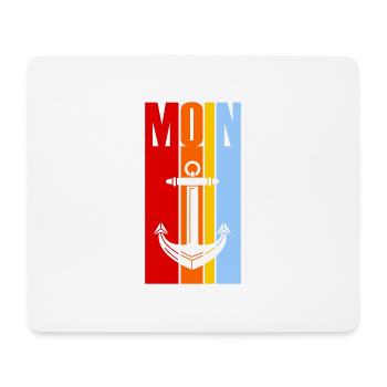 Moin - Guten Morgen - Nordsee - Ostsee - Anker - Mousepad (Querformat) - Weiß - Vorne