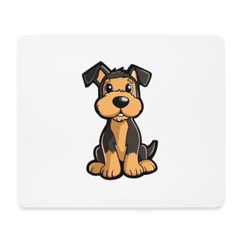 Airedale Terrier Hund Comic Niedlich - Mousepad (Querformat) - Weiß - Vorne