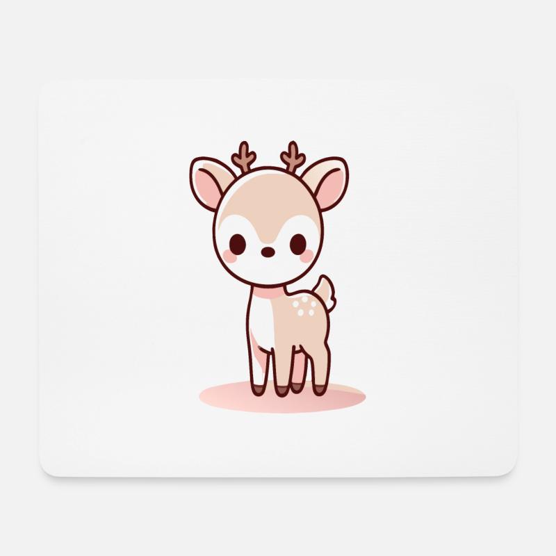 Reh - Mousepad (Querformat) - Weiß