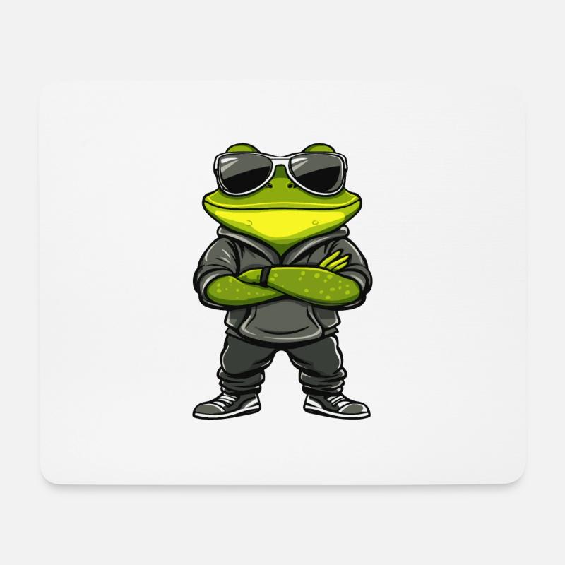 Frosch Comic Cool - Mousepad (Querformat) - Weiß