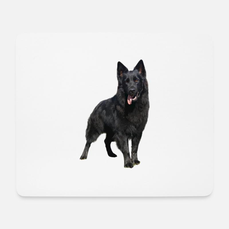 schwarzer Schäferhund - Mousepad (Querformat) - Weiß