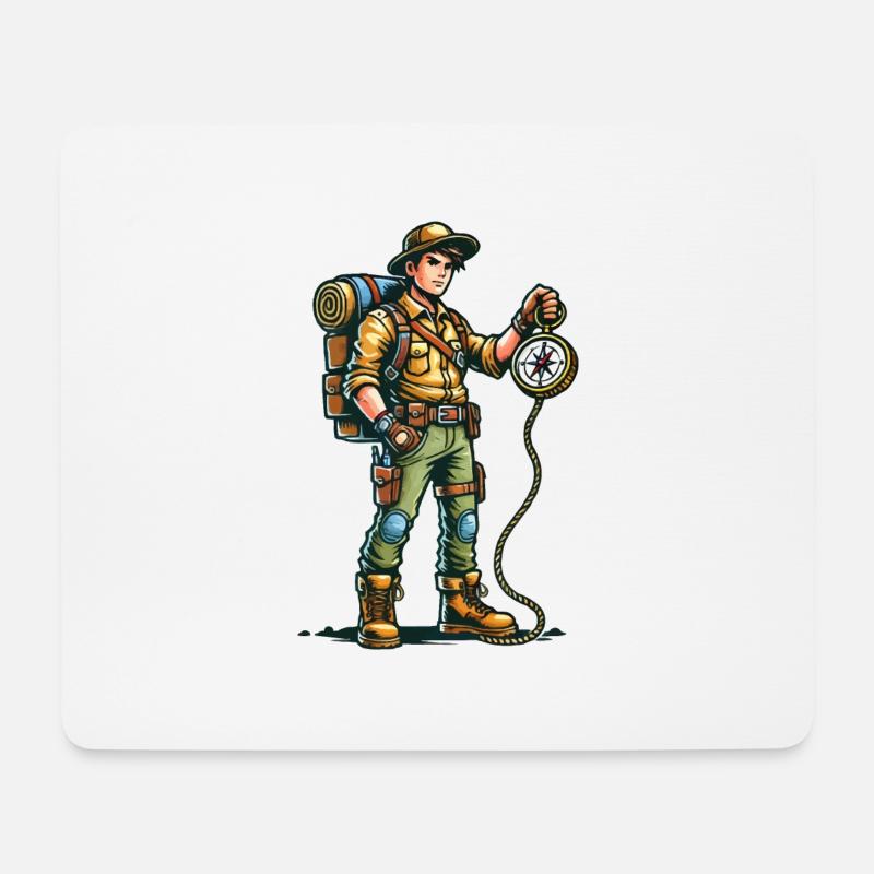 Pfadfinder Abenteuer - Mousepad (Querformat) - Weiß