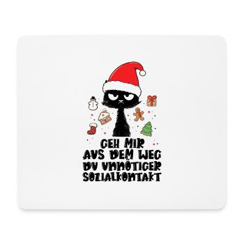 Geh mir aus dem Weg Du unnötiger Sozialkontakt - Mousepad (Querformat) - Weiß - Vorne