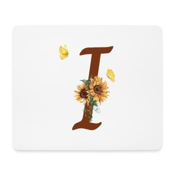 Lettre i tournesol papillon - Tapis de souris (format paysage) - blanc - Devant