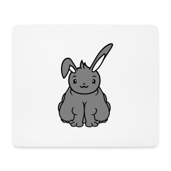 Gros Lapin Assis En Surpoids Gros Affamé Drôle - Tapis de souris (format paysage) - blanc - Devant