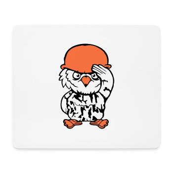Owl Soldier Military War Helmet Fighter Army Cool - Mouse Pad (horizontal) - white - Front