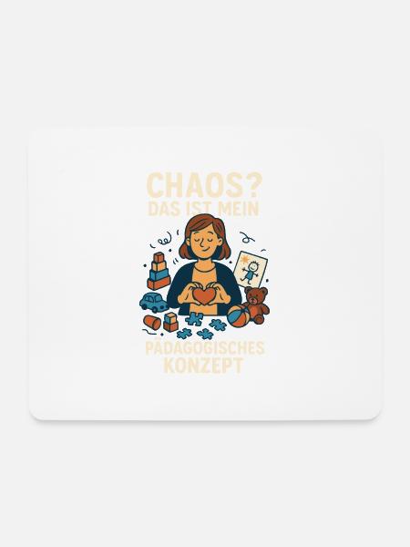 Chaos - Das ist mein Pädagogisches Konzept - Mousepad (Querformat) - Weiß