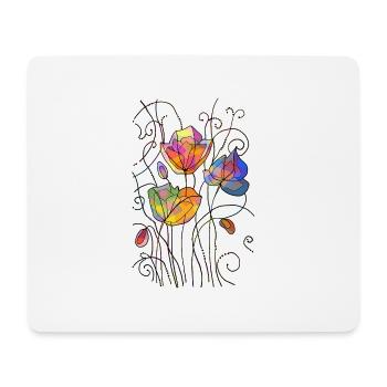 Flowers - Mouse Pad (horizontal) - white - Front