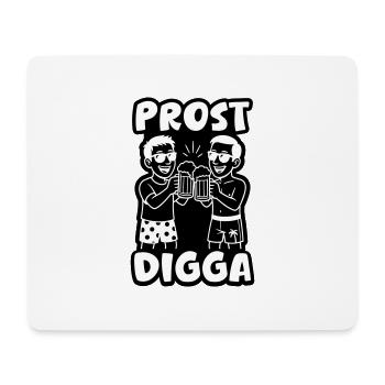 Prost Digga Urlaub Party - Mousepad (Querformat) - Weiß - Vorne