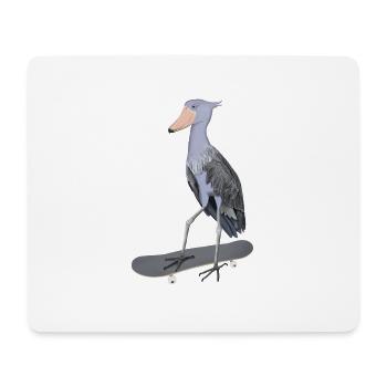 Shoebill Skateboard Bird Drôle d’animal - Tapis de souris (format paysage) - blanc - Devant