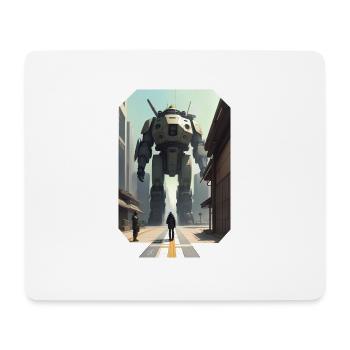 Manga Großer Roboter - Mousepad (Querformat) - Weiß - Vorne