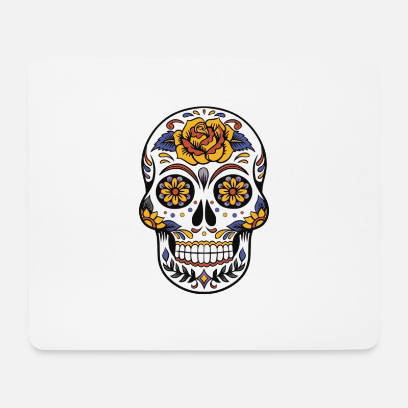 Mexikanischer Totenkopf Skullhead - Mousepad (Querformat) - Weiß