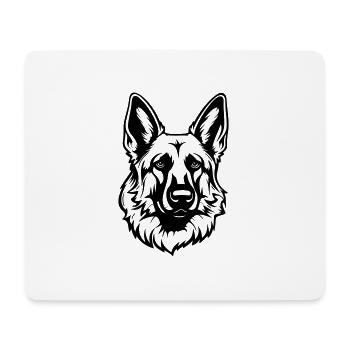German Shepherd Dog Head - Mouse Pad (horizontal) - white - Front