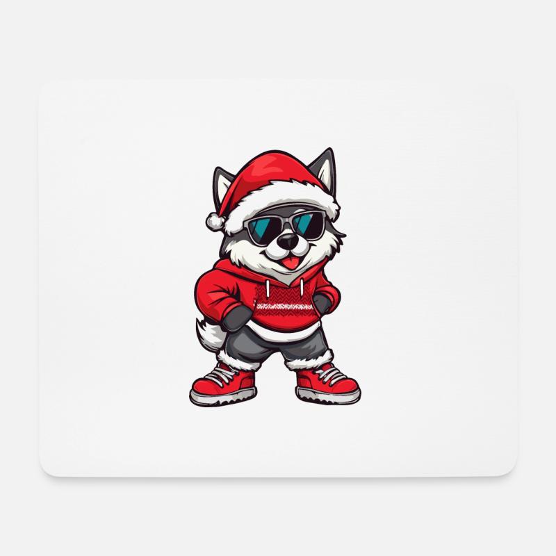 Husky Hund Weihnachten Ugly Christmas - Mousepad (Querformat) - Weiß