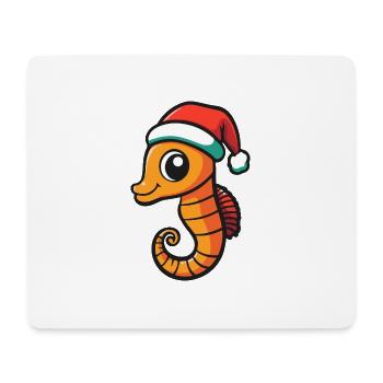 Seahorse Christmas Cute - Mouse Pad (horizontal) - white - Front