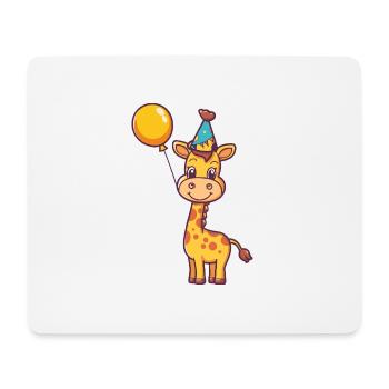 Girafe Anniversaire Bébé - Tapis de souris (format paysage) - blanc - Devant
