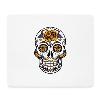 Skull with flowers Mexican style - Mouse Pad (horizontal) - white - Front