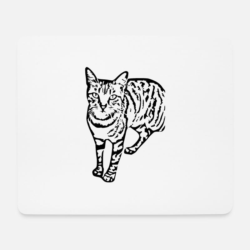 Schwarze Katze Katze Süßes Kätzchen Weihnachtsgeschenk - Mousepad (Querformat) - Weiß