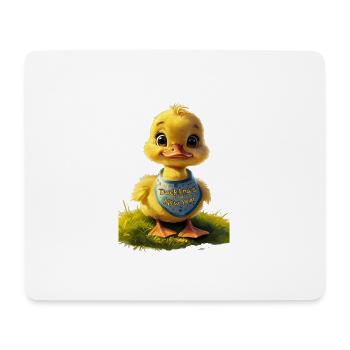 Cartoon Baby Duckling Celebrating New Year - Mouse Pad (horizontal) - white - Front